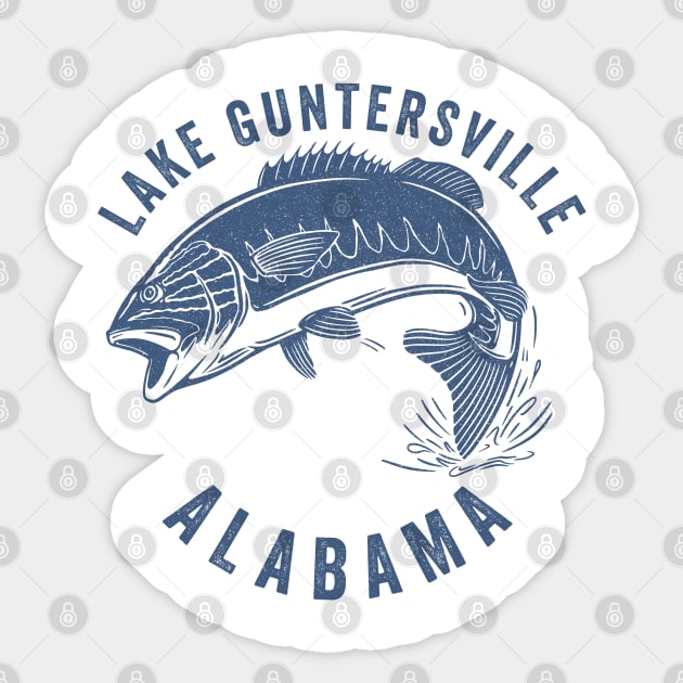 Lake Guntersville Alabama Sticker by Eureka Shirts